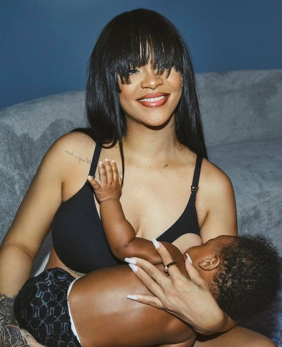 Rihanna with her son 